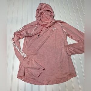 UNDER ARMOUR WOMEN UA VELOCITY WORDMARK HOODIE SHIRT Pink Small 1097